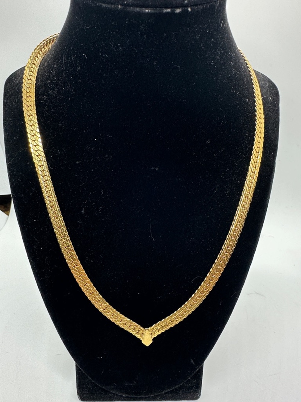 O. S. Gold Plated Braided Link Necklace 18.5 inches